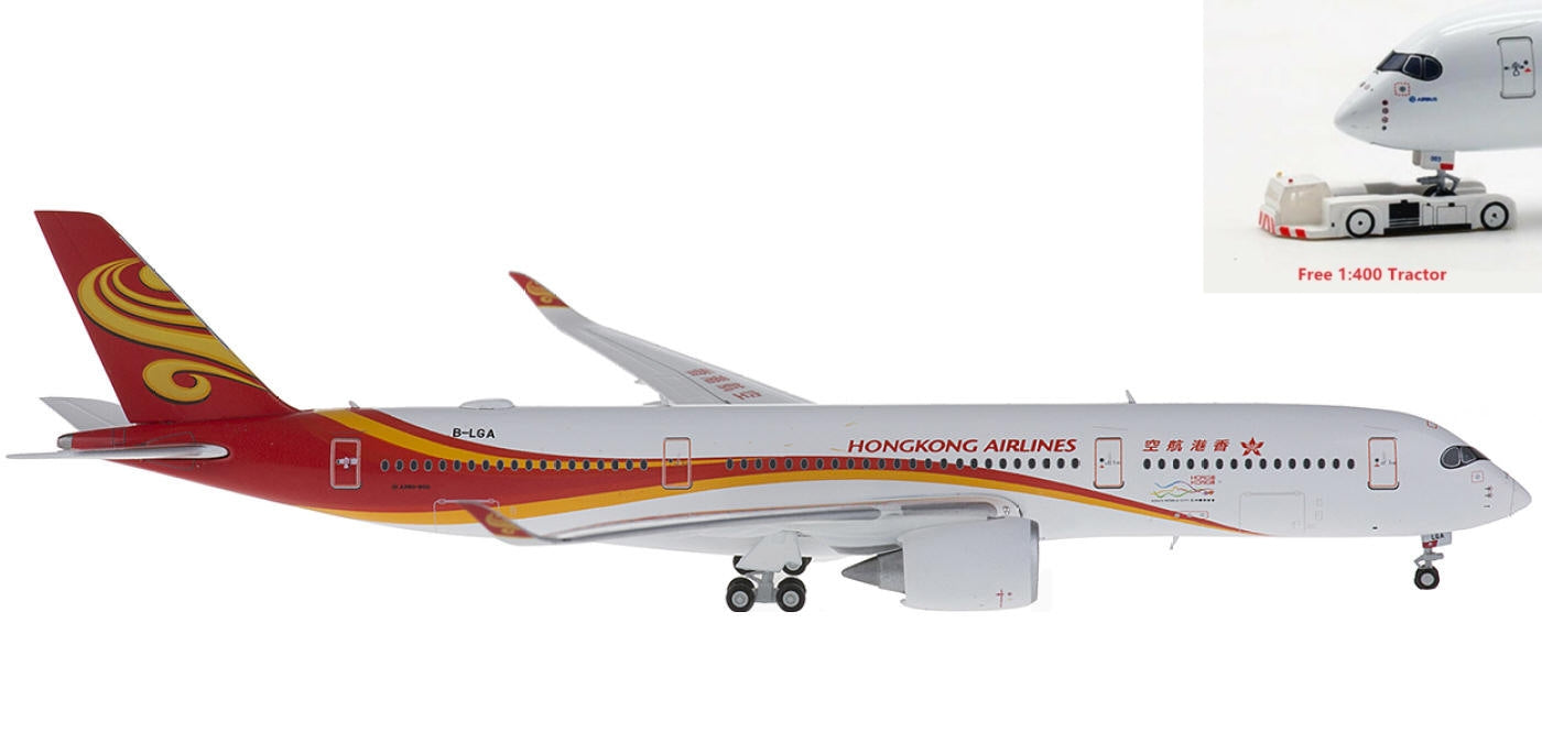 1:400 JC Wings LH4054 HongKong Air Airbus A350-900 B-LGA+Free Tractor