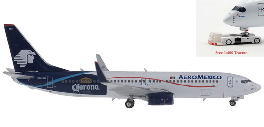 (Rare)1:400 Phoenix PH04158 Aero Mexico Boeing 737-800 N861AM+Free Tractor