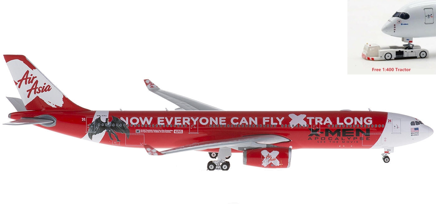 1:400 Phoenix PH04094 AirAsia Airbus A330-300 9M-XXU "X MAN"+Free Tractor