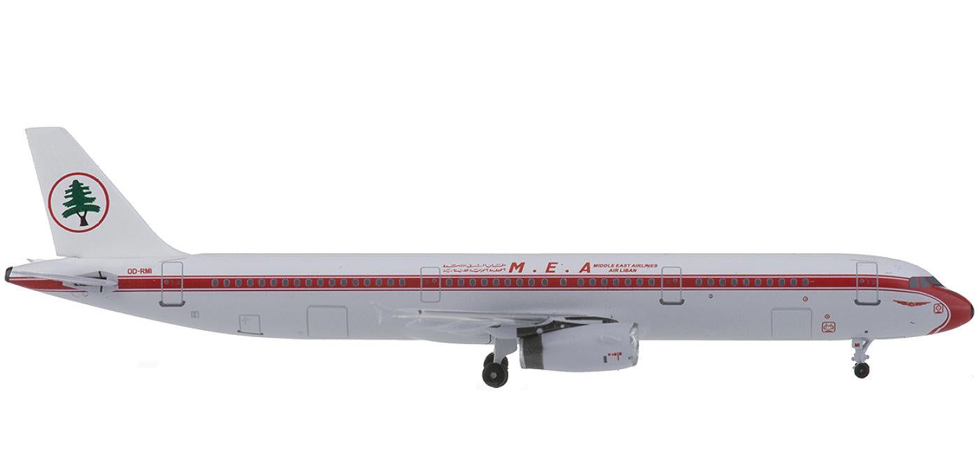 (Rare)1:400 AeroClassics AC19189 Middle East Airlines Airbus A321 OD-RMI+Free Tractor