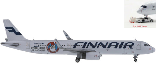 1:400 JC Wings LH4039 Finnair Airbus A321 OH-LZL XMAS +Free Tractor