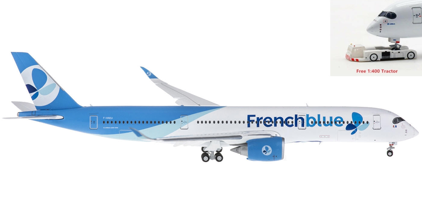 1:400 JC Wings LH4080A French Blue Airbus A350-900 F-HREU "Flaps Down"+Free Tractor