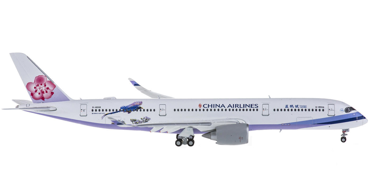 1:400 JC Wings XX4728A China Airlines Airbus A350-900 B-18908 "Flaps Down"+Free Tractor