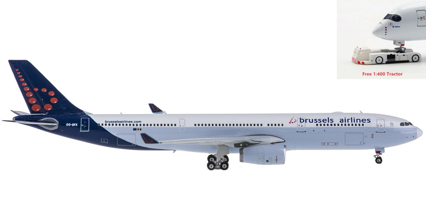 1:400 Phoenix PH11282 Brussels Airlines Airbus A330-300 OO-SFX+Free Tractor