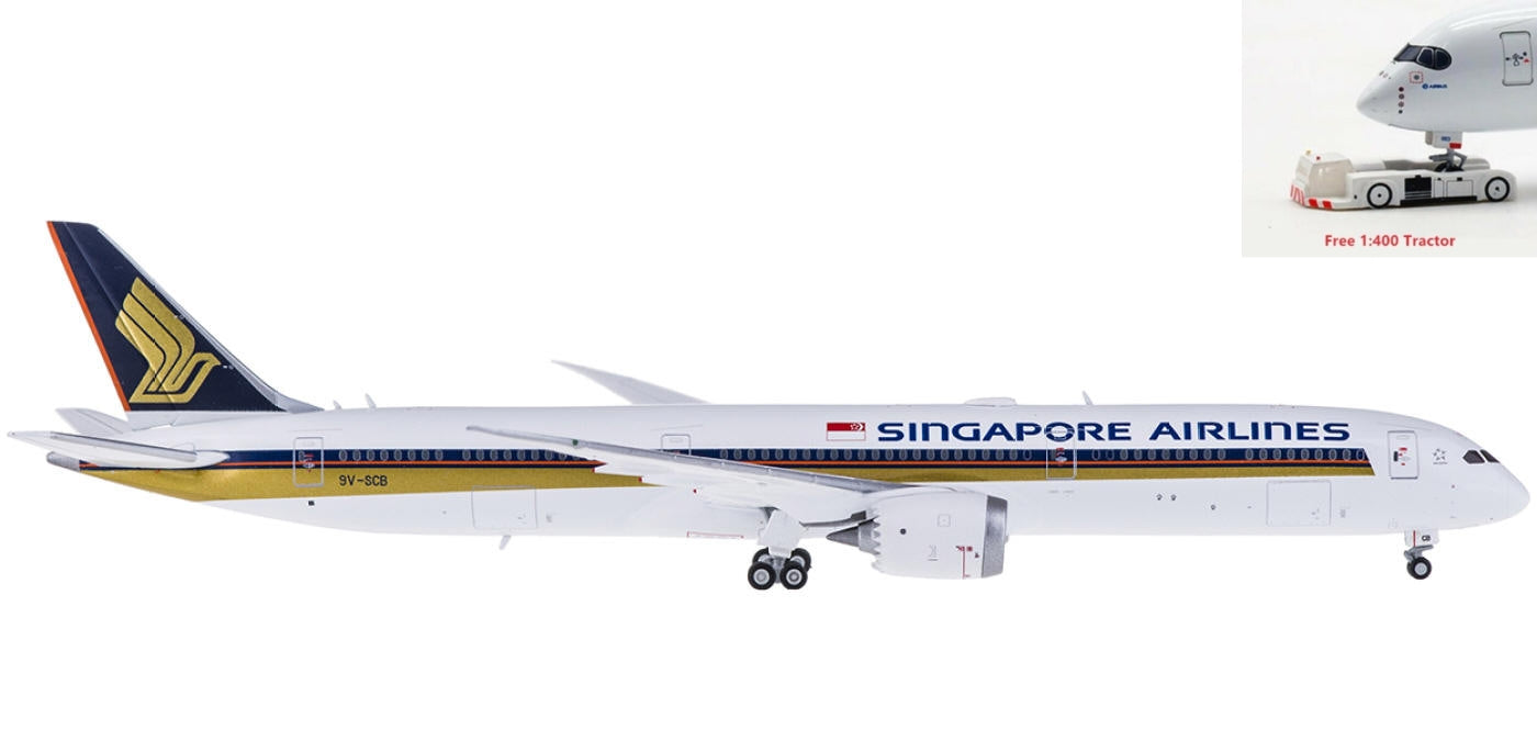 1:400 JC Wings XX4096 Singapore Airlines Boeing 787-10 9V-SCB+Free Tractor