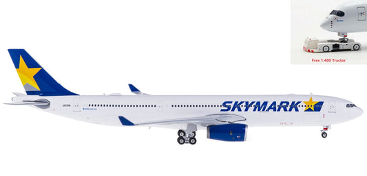 (Rare)1:400 Phoenix PH11299 Skymark Airlines Airbus A330-300 JA330D +Free Tractor