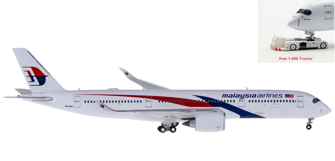 1:400 Geminijets GJMAS1742 Malaysia Airlines Airbus A350-900 9M-MAB+Free Tractor