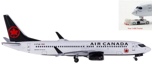 (Rare)1:400 AeroClassics AC19230 Air Canada Boeing 737 MAX 8 C-FTJV+Free Tractor