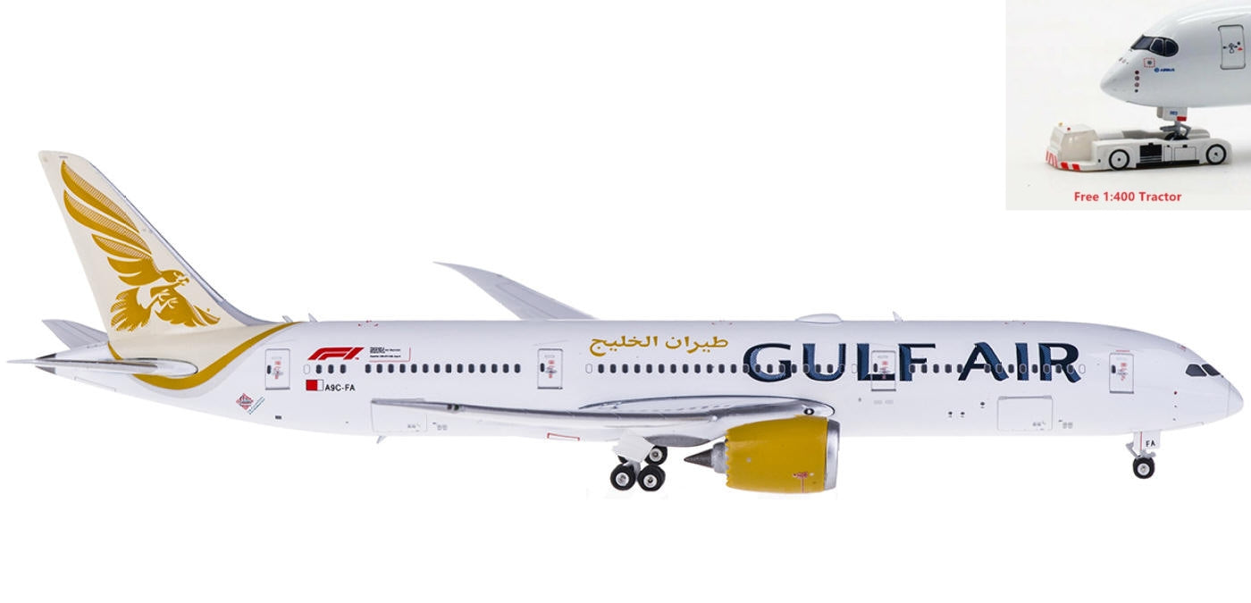 1:400 Phoenix PH04197 Gulf Air Boeing 787-9 A9C-FA+Free Tractor