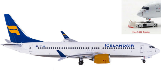 (Rare)1:400 AeroClassics AC419304 Icelandair Boeing 737 MAX 8 TF-ICE+Free Tractor