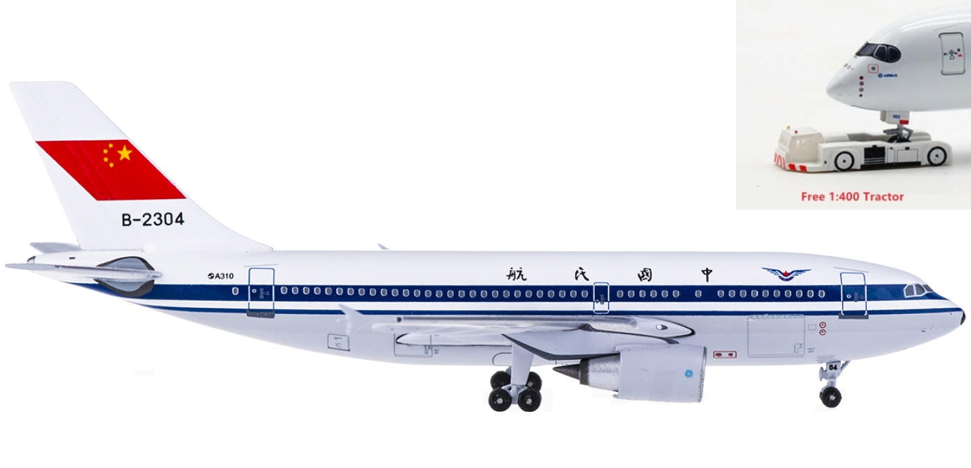 (Rare)1:400 AeroClassics AC4B2304 CAAC Civil Aviation Administration of China Airbus A310-300 B-2304+Free Tractor