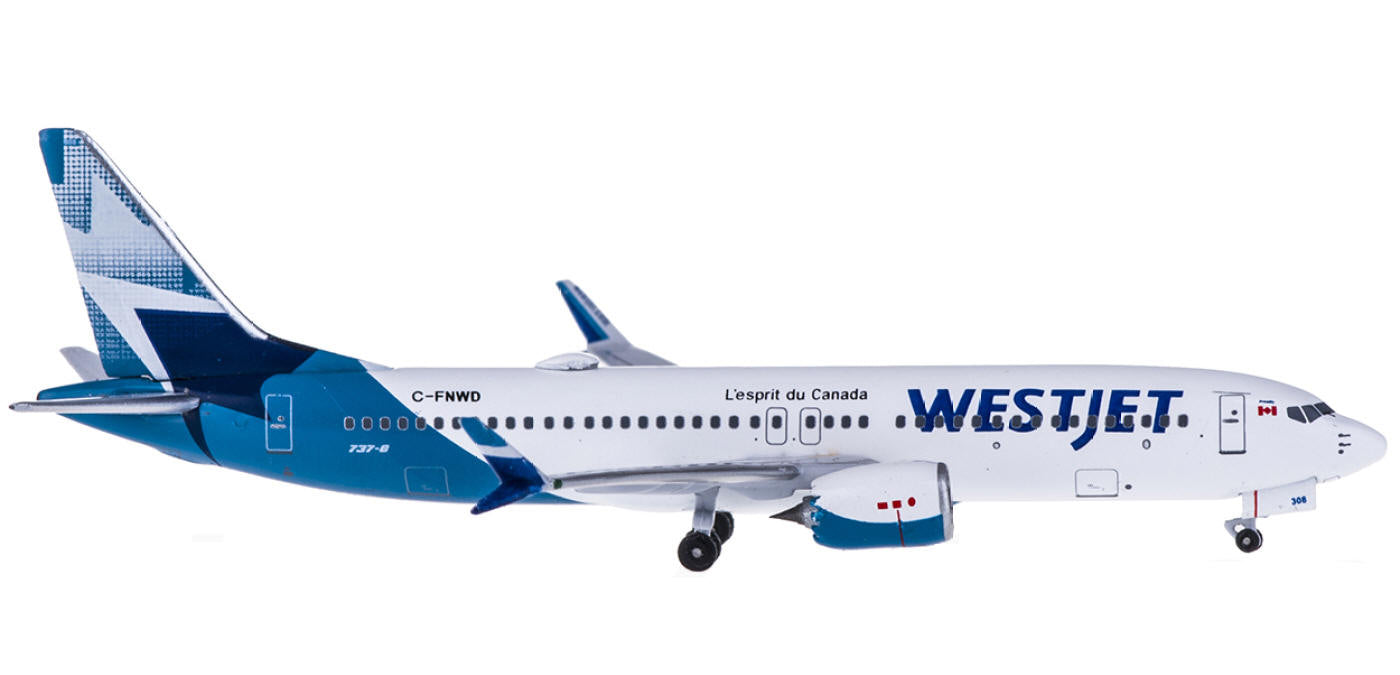 (Rare)1:400 AeroClassics AC419357 WestJet Boeing 737 MAX 8 C-FNWD+Free Tractor