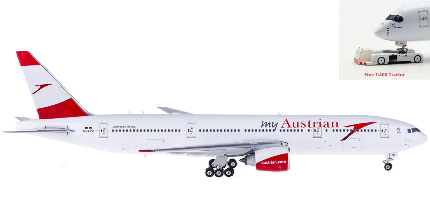 1:400 Phoenix PH04109 Austrian Airlines Boeing 777-200ER OE-LPD+Free Tractor