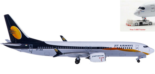 (Rare)1:400 AeroClassics AC419391 Jet Airways Boeing 737 MAX 8 VT-JXA+Free Tractor