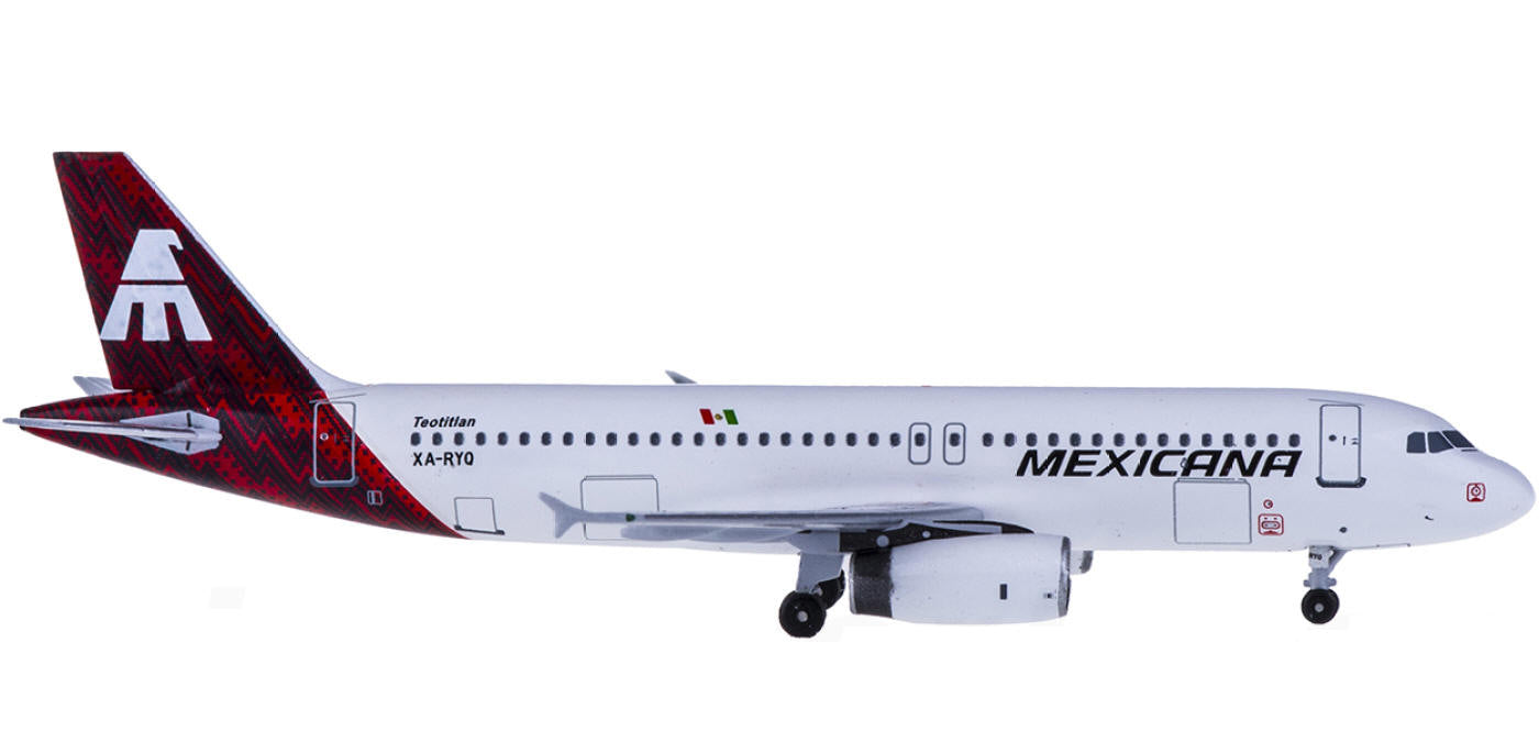 (Rare)1:400 AeroClassics AC419384 Mexicana Airbus A320 XA-RYQ+Free Tractor