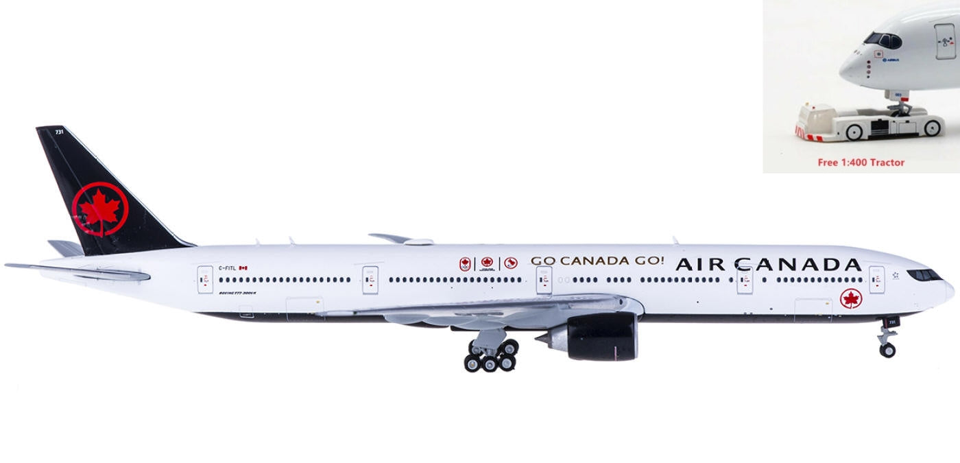 1:400 JC Wings XX4019 Air Canada Boeing 777-300ER C-FITL+Free Tractor