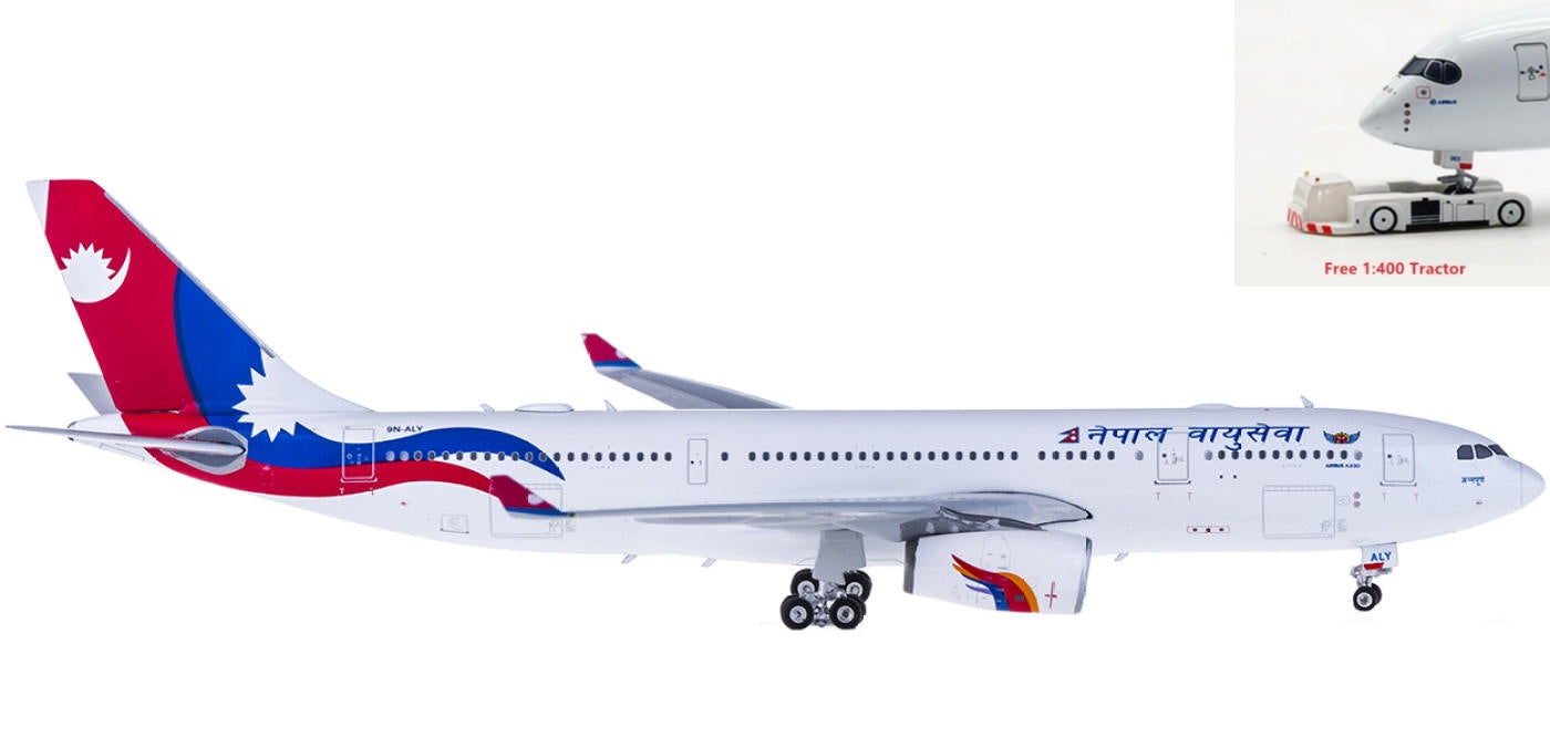 1:400 Phoenix PH11485 Nepal Airlines Airbus A330-200 9N-ALY+Free Tractor