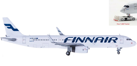 (Rare)1:400 Geminijets GJFIN1333 Finnair Airbus A321 OH-LZL+Free Tractor
