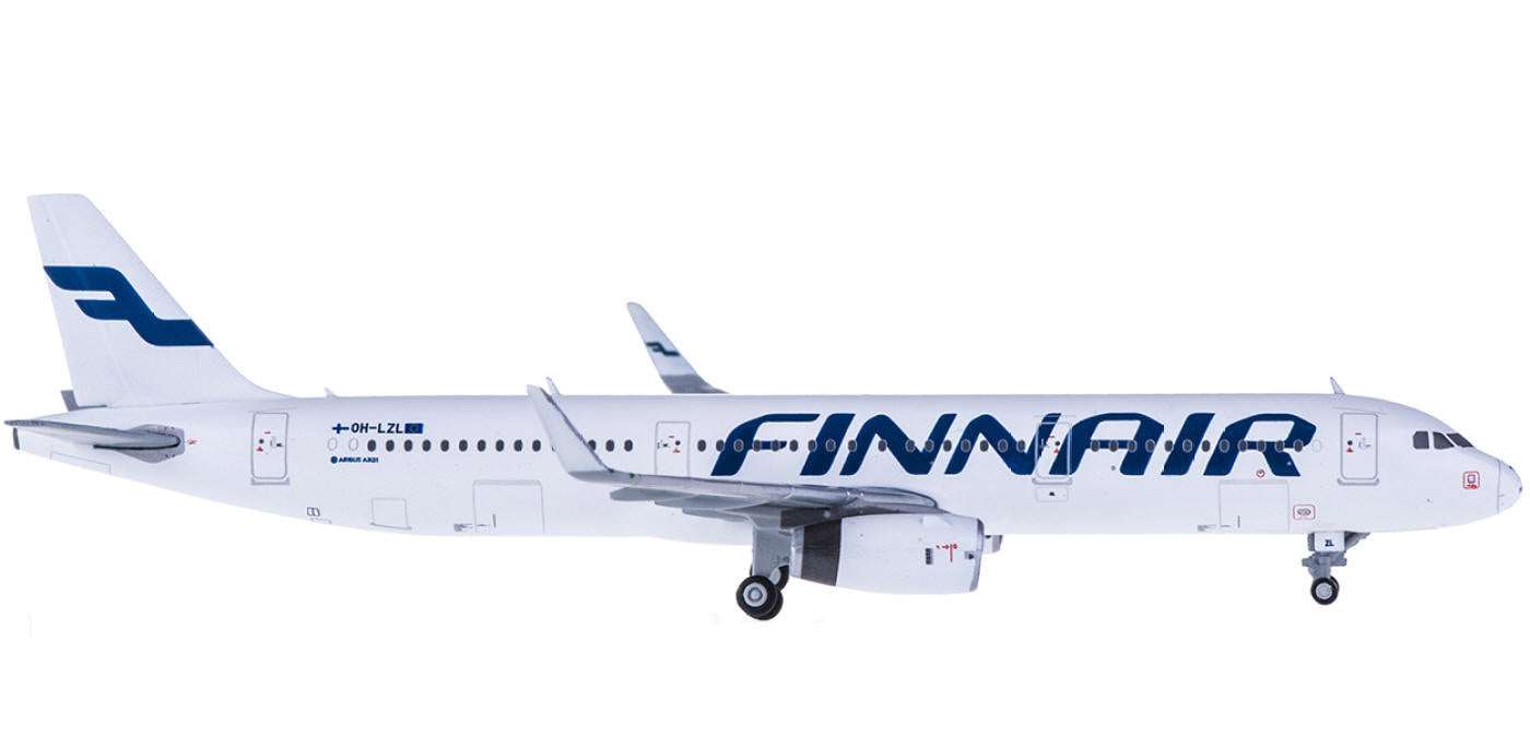 (Rare)1:400 Geminijets GJFIN1333 Finnair Airbus A321 OH-LZL+Free Tractor