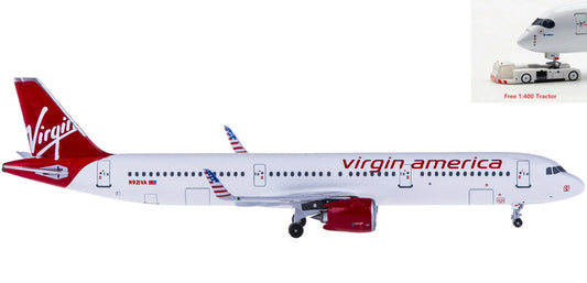 (Rare)1:400 AeroClassics AC4N921VA Virgin America Airbus A321Neo N921VA+Free Tractor