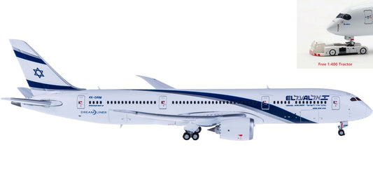 1:400 Geminijets GJELY1564 El Al Boeing 787-9 4X-DRM+Free Tractor