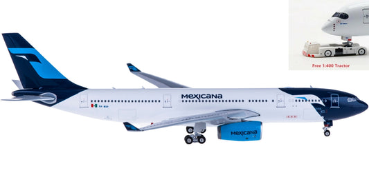 (Rare)1:400 Phoenix PH11391 Mexicana Airbus A330-200 XA-MXP+Free Tractor