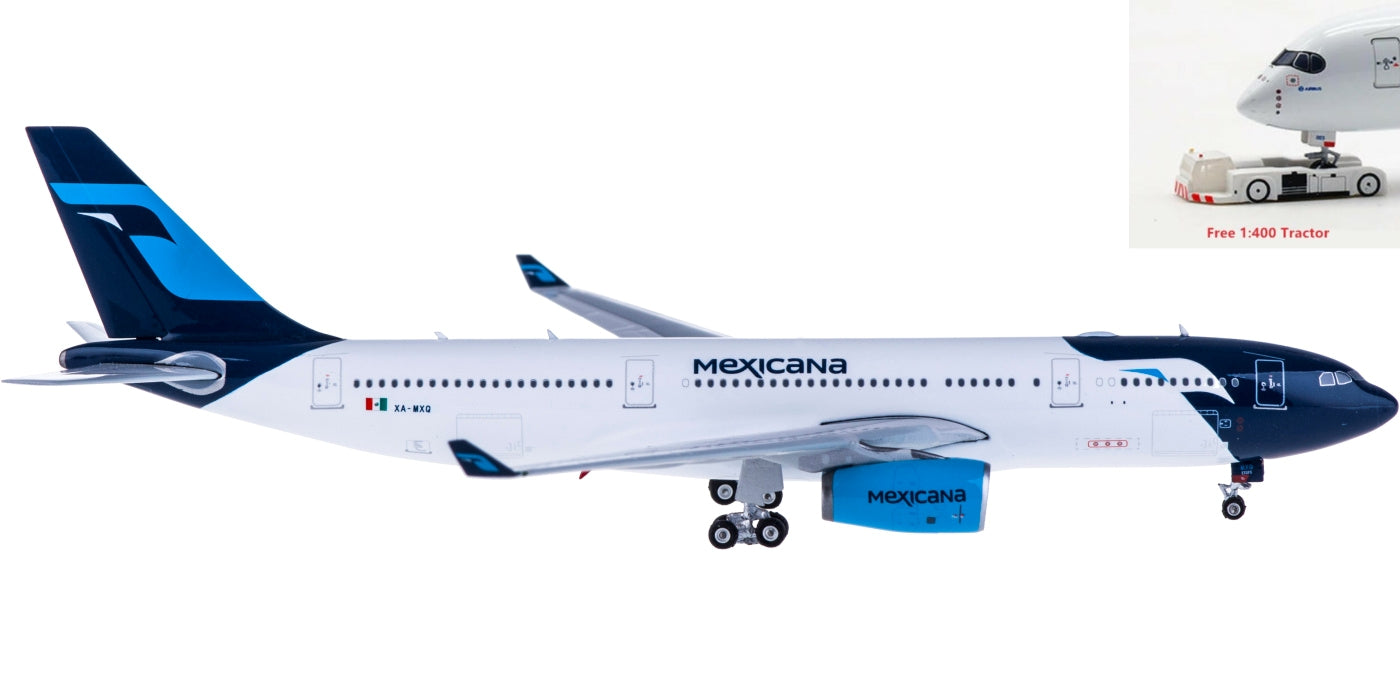 1:400 Phoenix PH11390 Mexicana Airbus A330-200 XA-MXQ+Free Tractor