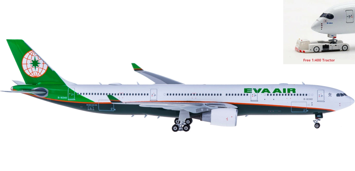 1:400 Phoenix PH04231 EVA Air Airbus A330-300 B-16340+Free Tractor