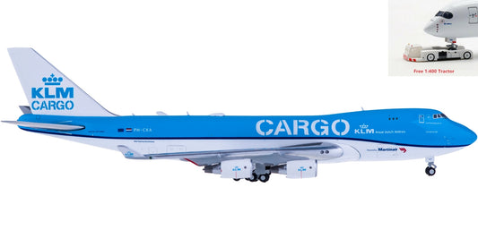 1:400 Geminijets GJKLM1827 KLM Cargo Boeing 747-400F PH-CKA+Free Tractor