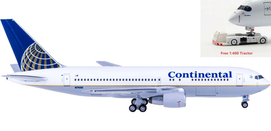 (Rare)1:400 AeroClassics AC419435 Continental Airlines Boeing 767-200 N76151+Free Tractor