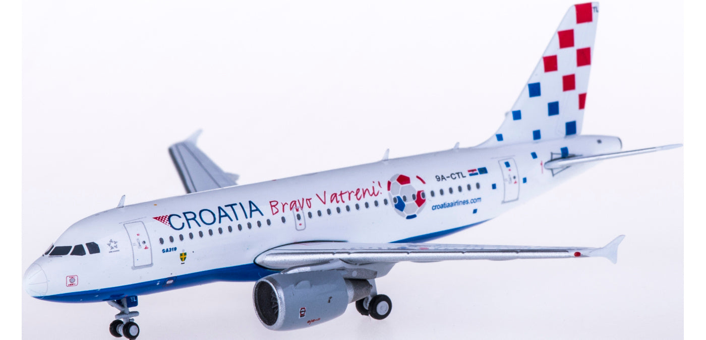1:400 JC Wings XX4064 Croatia Airlines Airbus A319 9A-CTL Bravo Vatreni Free Tractor+Stand