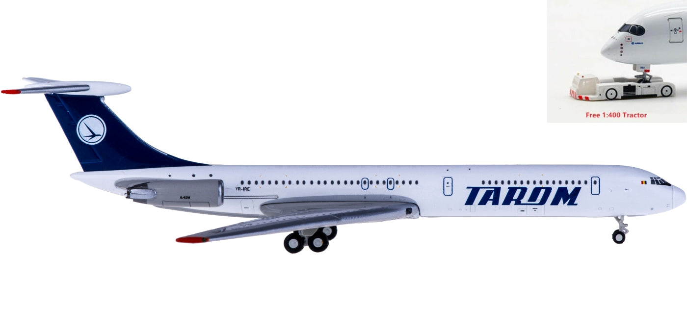 1:400 Geminijets GJROT1492 Tarom  Ilyushin IL-62M YR-IRE+Free Tractor