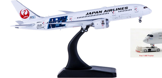 1:400 JC Wings EW4788001 Japan Airlines Boeing 787-8 JA841J Spirit of Victory Free Tractor+Stand