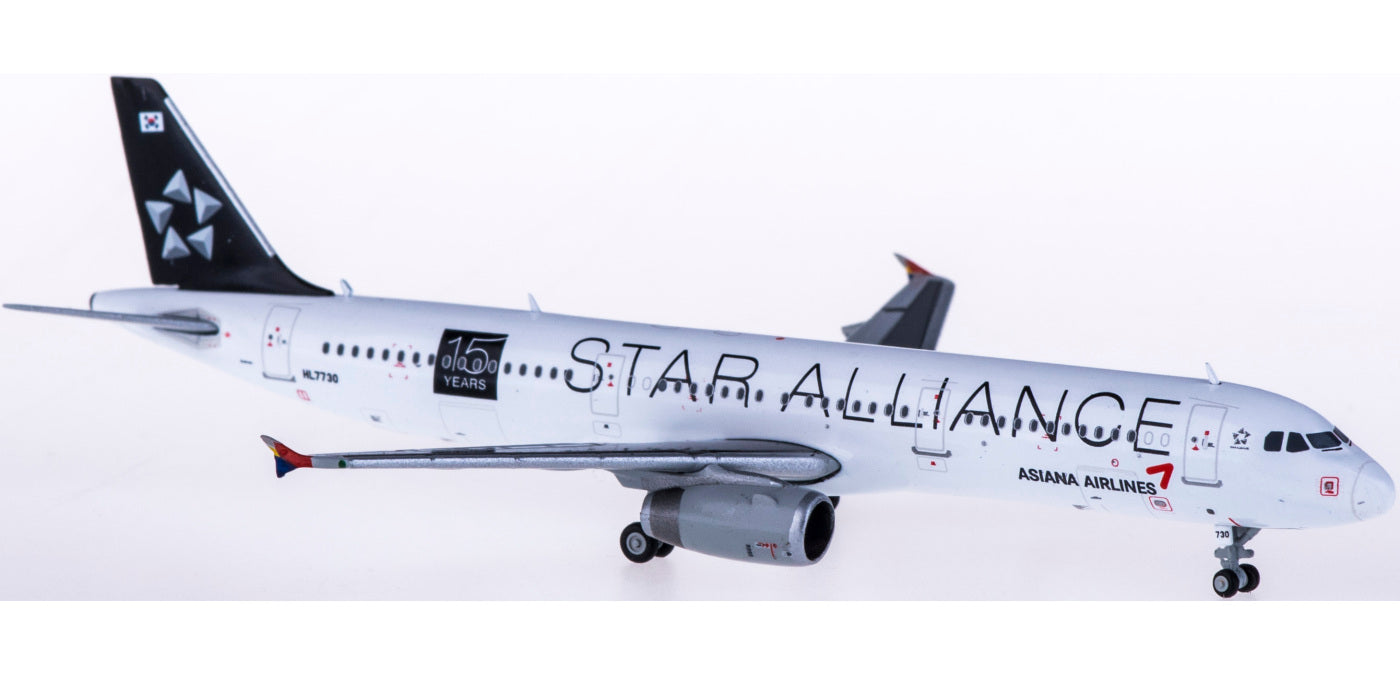 1:400 JC Wings XX4071 Asiana Airbus A321 HL7730 “STAR ALLIANCE”Free Tractor+Stand