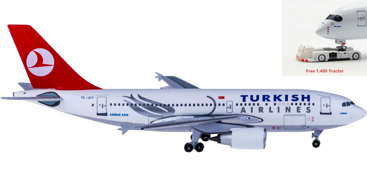 (Rare)1:400 AeroClassics AC4TCJCY Turkish Airlines Airbus A310-300 TC-JCY+Free Tractor