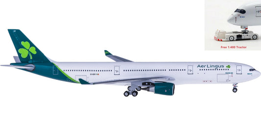 (Rare)1:400 AeroClassics AC419528 Aer Lingus Airbus A330-300 EI-EDY+Free Tractor