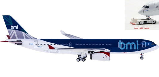 (Rare)1:400 AeroClassics AC4GWWBB British Midland International BMI Airbus A330-200 G-WWBB+Free Tractor