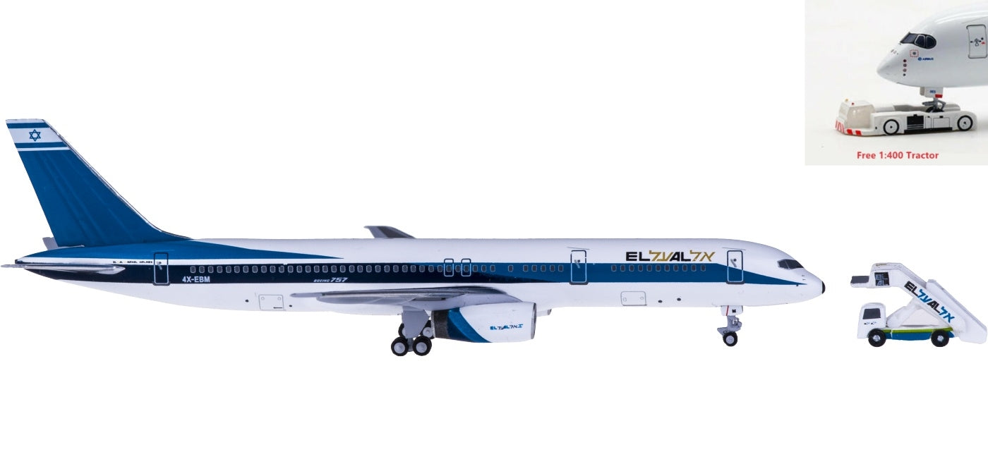 (Rare)1:400 AeroClassics AC419462 El Al Boeing 757-200 4X-EBM+Free Tractor