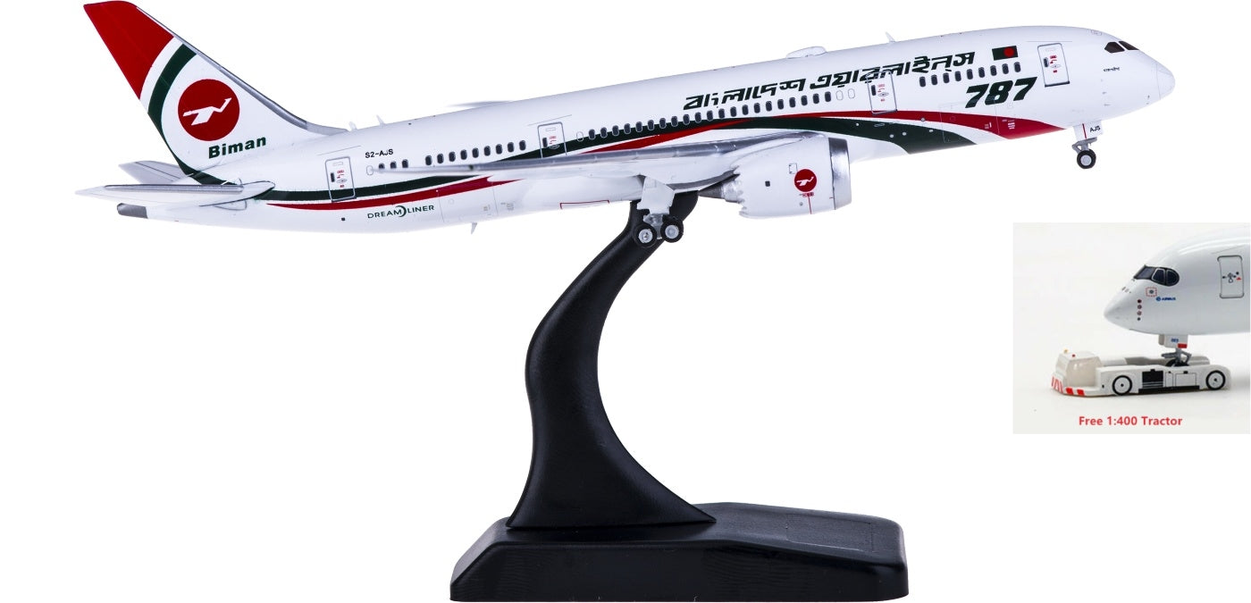 1:400 JC Wings LH4125 Biman Boeing 787-8 Dreamliner S2-AJS Free Tractor+Stand