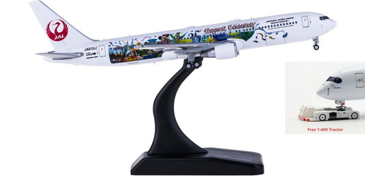 1:400 JC Wings EW4763001 Japan Airlines Boeing 767-300ER JA612J Aircraft Model Free Tractor+Stand