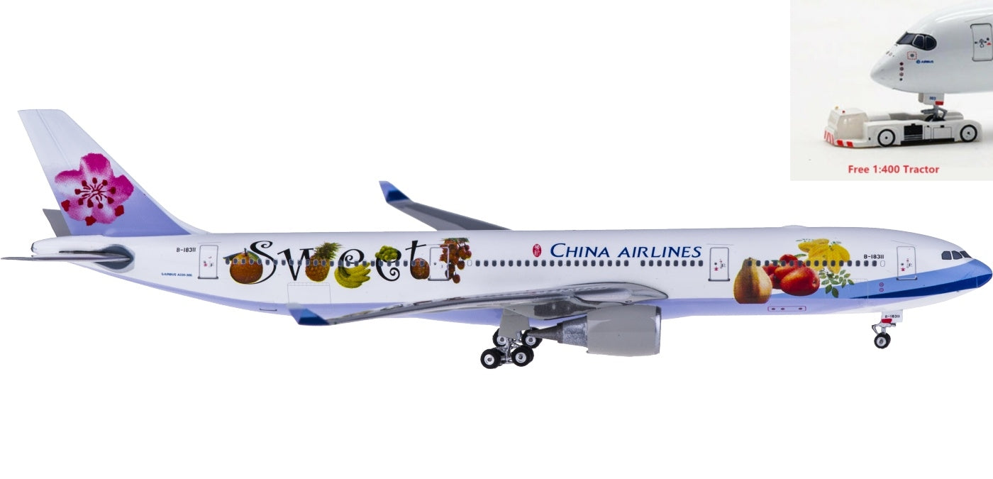 1:400 Phoenix PH10567 China Airlines Airbus A330-300 B-18311+Free Tractor