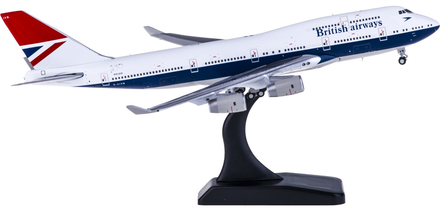 1:400 Geminijets GJBAW1858 British Airways Boeing 747-400 G-CIVB Free Tractor+Stand