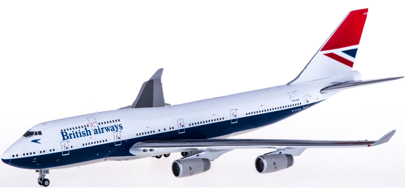 1:400 Geminijets GJBAW1858 British Airways Boeing 747-400 G-CIVB Free Tractor+Stand