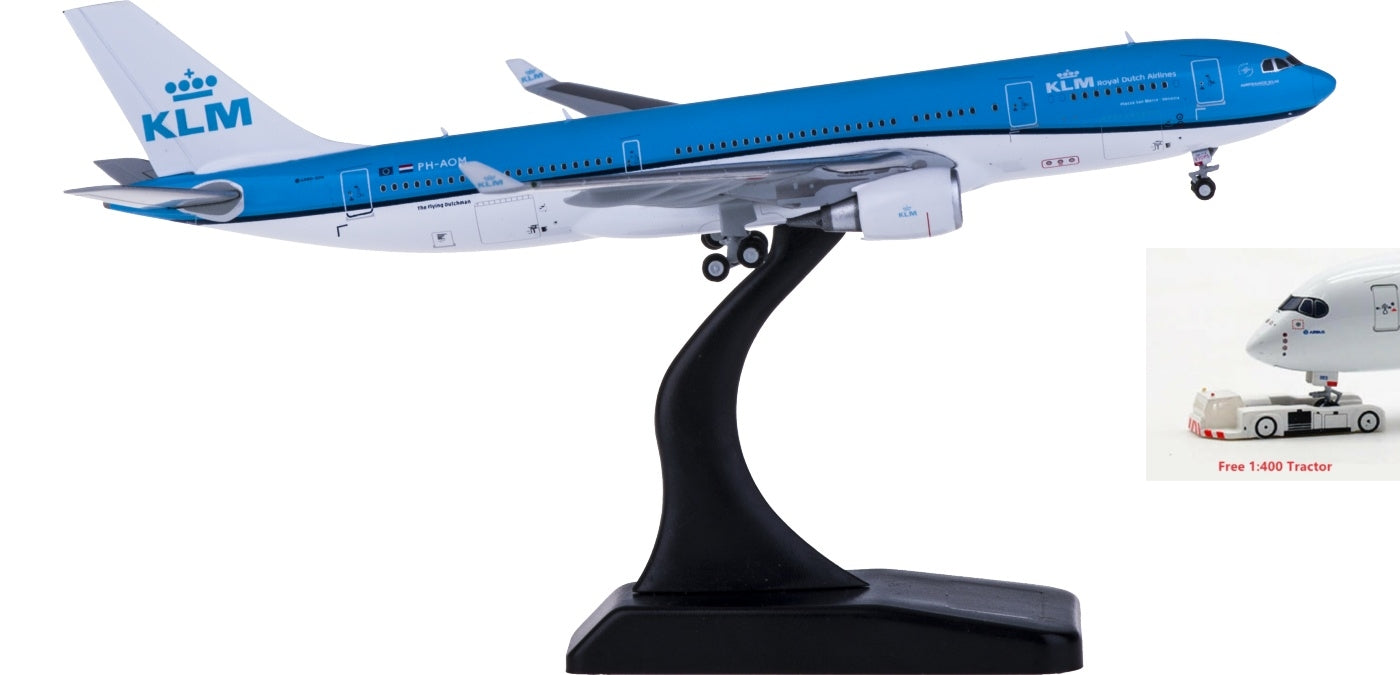 1:400 Geminijets GJKLM1874 KLM Airbus A330-200 PH-AOM Free Tractor+Stand