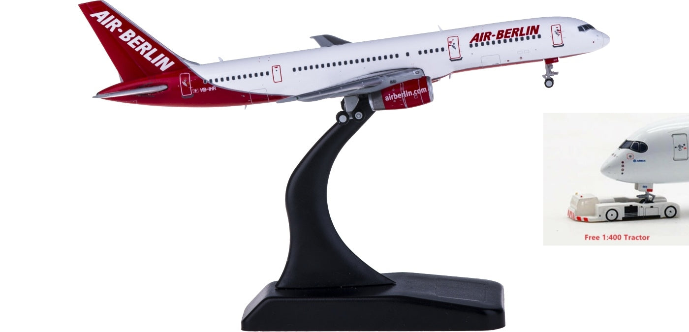 1:400 JC Wings LH4091 Air Berlin Boeing 757-200 HB-IHR Free Tractor+Stand