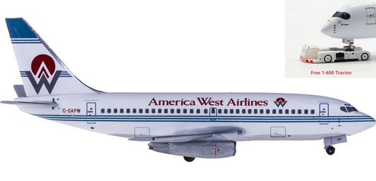 (Rare)1:400 AeroClassics AC419669 America West Airlines Boeing 737-200 C-GAPW+Free Tractor