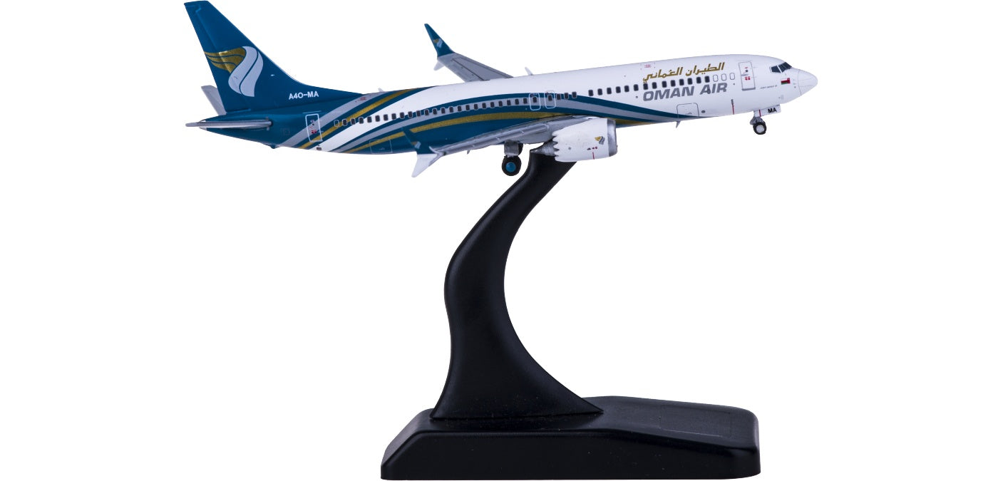 1:400 JC Wings LH4087 Oman Air Boeing 737 MAX 8 A4O-MA Free Tractor+Stand