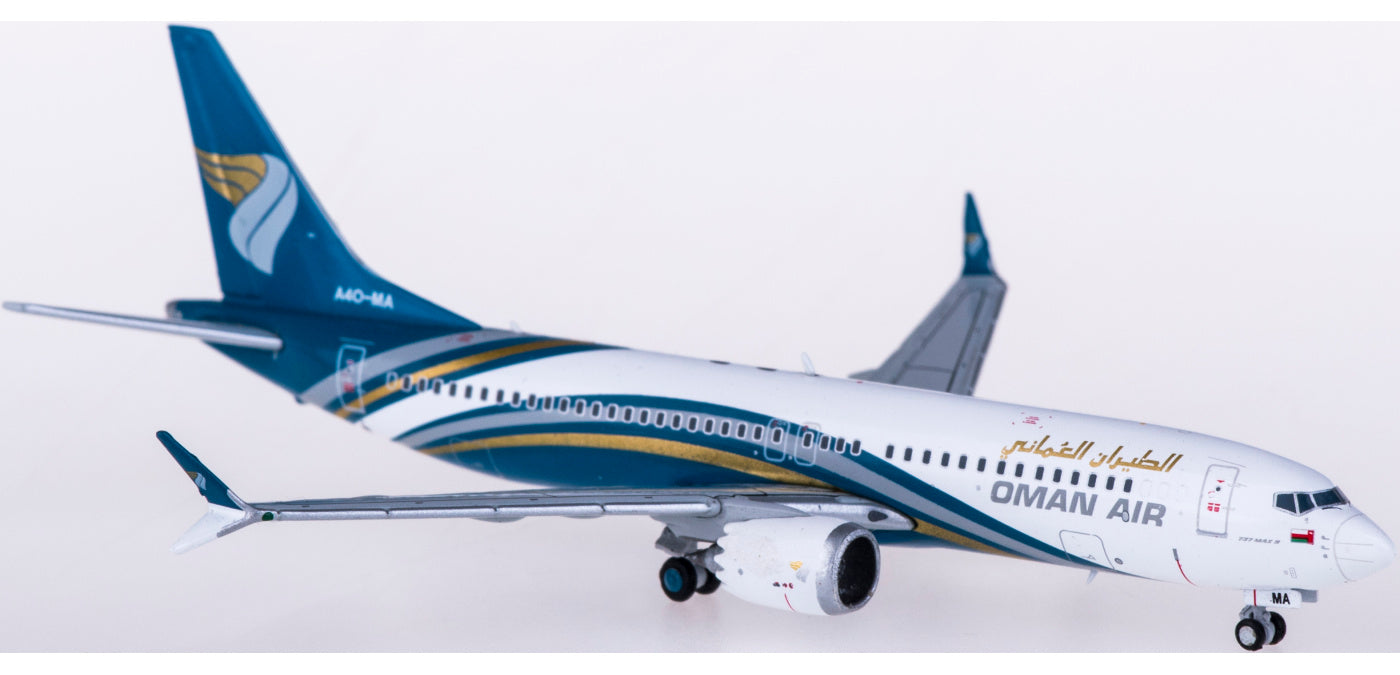 1:400 JC Wings LH4087 Oman Air Boeing 737 MAX 8 A4O-MA Free Tractor+Stand