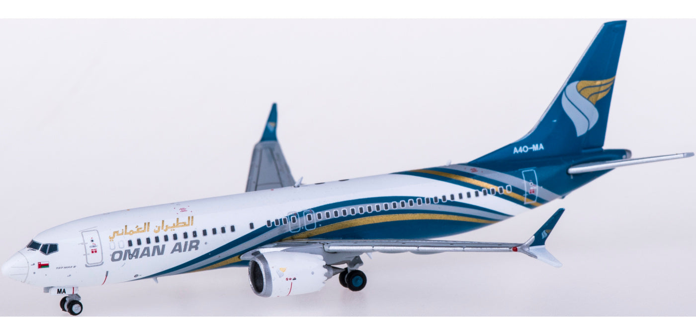 1:400 JC Wings LH4087 Oman Air Boeing 737 MAX 8 A4O-MA Free Tractor+Stand