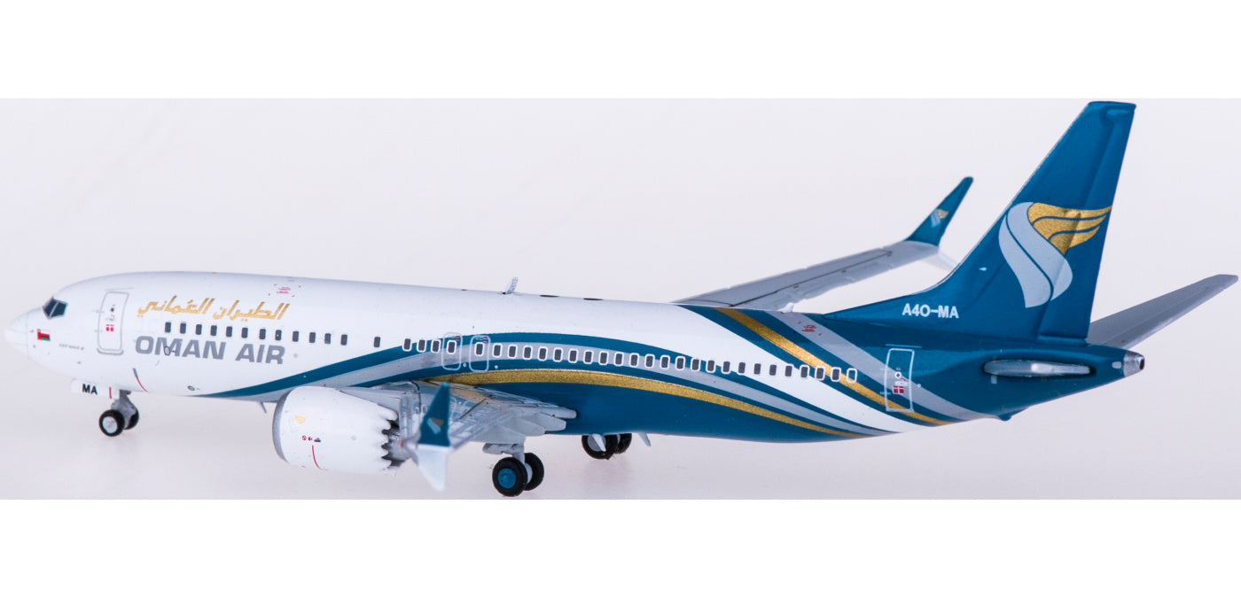 1:400 JC Wings LH4087 Oman Air Boeing 737 MAX 8 A4O-MA Free Tractor+Stand